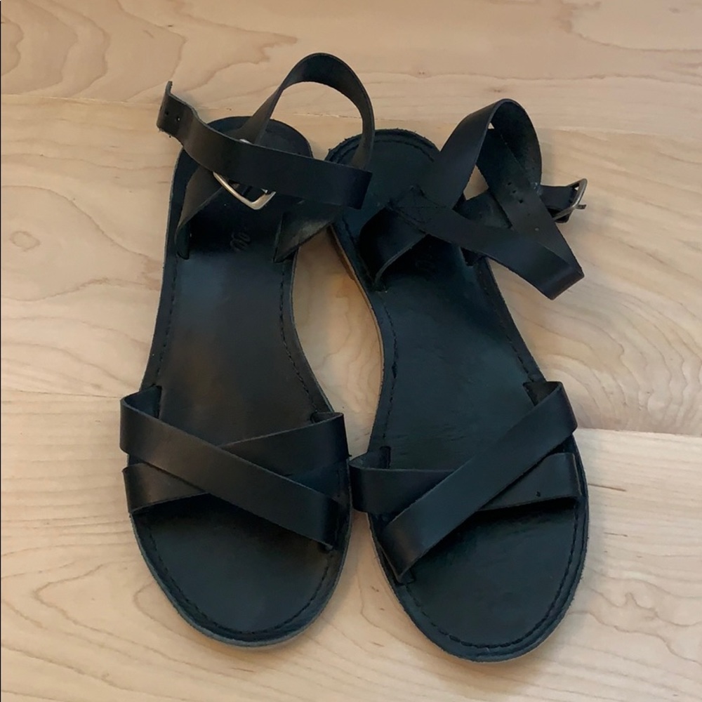 Madewell Black Leather Sandals - 7
